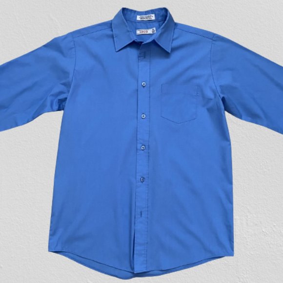 Blue Izod button down dress shirt size 18 regular - Picture 2 of 8